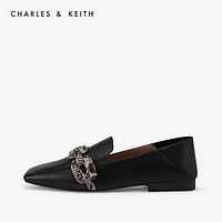 CHARLES&KEITH2020秋冬女鞋SL1-71720041链条单鞋乐福鞋