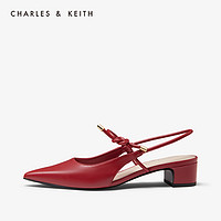 CHARLES&KEITH女鞋CK1-60580166绳结中跟尖头凉鞋