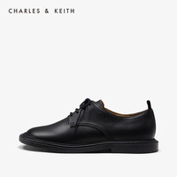 CHARLES&KEITH2020秋冬女鞋CK1-71680025休闲系带低跟单鞋德比鞋