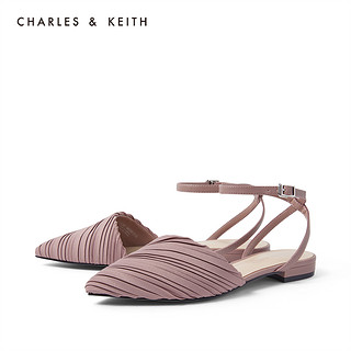 CHARLES&KEITH女鞋CK1-70390288褶皱鞋面尖头凉鞋