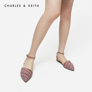 CHARLES&KEITH女鞋CK1-70390288褶皱鞋面尖头凉鞋