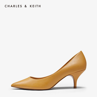 CHARLES＆KEITH春季单鞋CK1-60280065细尖头小猫跟中高跟鞋