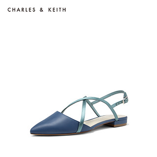 CHARLES&KEITH女鞋CK1-70900178交叉带尖头平底单鞋