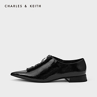 CHARLES&KEITH2020秋冬女鞋CK1-70900137流苏尖头低跟单鞋