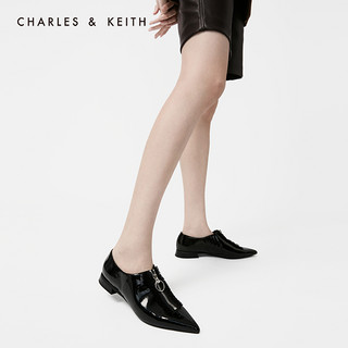 CHARLES&KEITH2020秋冬女鞋CK1-70900137流苏尖头低跟单鞋