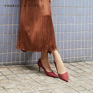 CHARLES&KEITH秋冬女鞋CK1-60280272女士简约尖头高跟单鞋