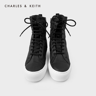 CHARLES&KEITH2020冬季新品CK1-70900254女士休闲系带运动高帮鞋