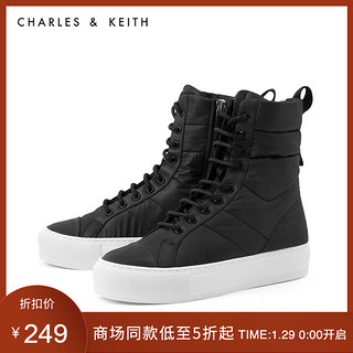 CHARLES&KEITH2020冬季新品CK1-70900254女士休闲系带运动高帮鞋