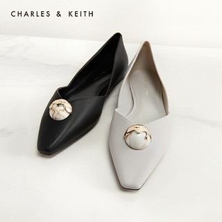 CHARLES＆KEITH2021春新品CK1-70900226女士几何装饰平底奥赛鞋