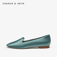 CHARLES&KEITH2020秋冬女鞋CK1-70580131方头乐福鞋单鞋