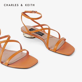 CHARLES&KEITH女鞋SL1-71720035交叉带露趾低跟凉鞋