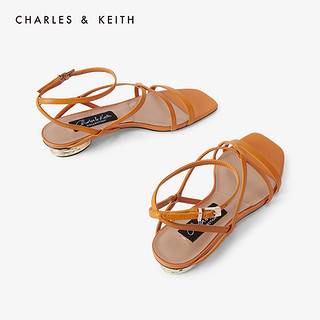 CHARLES&KEITH女鞋SL1-71720035交叉带露趾低跟凉鞋