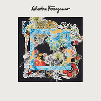 Salvatore Ferragamo/菲拉格慕  女拼接画印花桑蚕丝围巾 736259