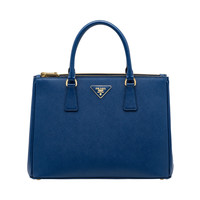 Prada/普拉达 多色牛皮十字纹LOGO饰手提包斜挎包女包