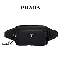 Prada/普拉达 多色织物口袋拉链LOGO金属徽标女士腰包