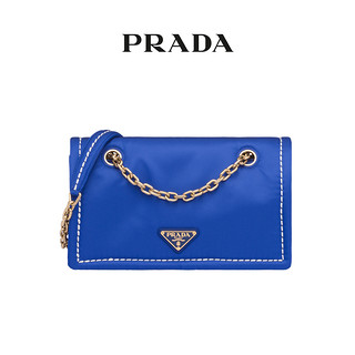 Prada/普拉达 多色缝线饰LOGO徽标粗金属链条单肩斜挎女包