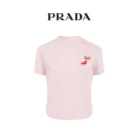 Prada/普拉达粉色时尚休闲图案短袖女士T恤