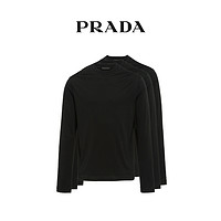 Prada/普拉达黑色/白色简约纯色男士长袖平纹针织T恤三件套