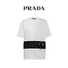 Prada/普拉达白色腰带LOGO拉链小包女士平纹针织T恤