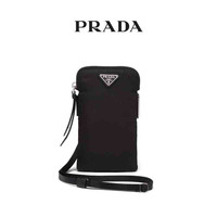 Prada/普拉达黑色经典三角LOGO拉链男士简约百搭迷你包斜挎包
