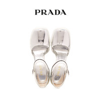 Prada/普拉达金属质感皮革高跟鞋