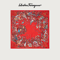 Salvatore Ferragamo/菲拉格慕  女连环画印花桑蚕丝围巾 735108