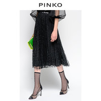 PINKO2019春夏王子文明星同款女装百褶蕾丝半身裙 3U10HTY5HK