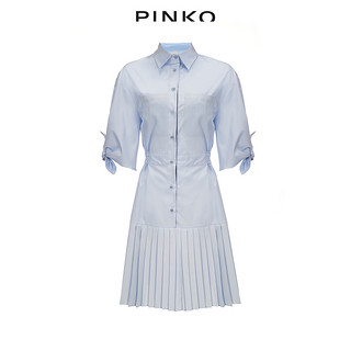 PINKO2019春夏王子文明星同款五分袖衬衫连衣裙女1G141V7043