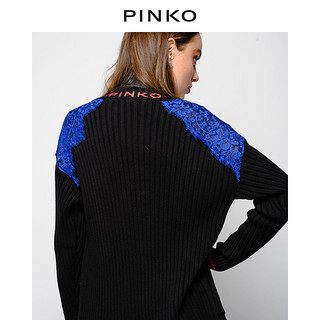 PINKO春夏女装蕾丝拼接棉质开衫针织衫外套 1G13VTY55S