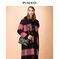 PINKO秋冬格纹撞色毛呢大衣外套1N12507472
