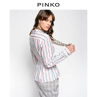 PINKO春夏女装竖条纹V领衬衫 1B13LN7445