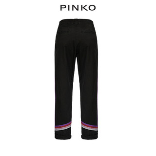 PINKO春夏女装直筒卷边九分裤休闲裤1X10FXY5DQ