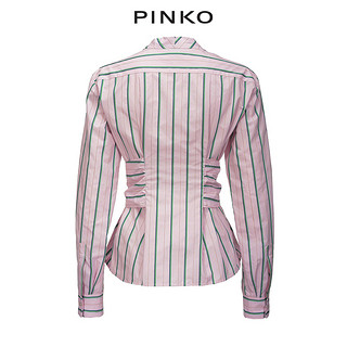 PINKO春夏女装竖条纹V领衬衫 1B13LN7445