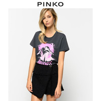 PINKO秋冬女装圆领印花短袖T恤上衣1Q1006Y5BD