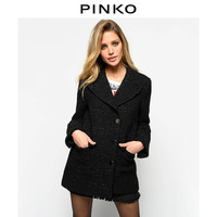 PINKO2019秋冬女装金银纱粗花呢大衣外套1G14FM7606