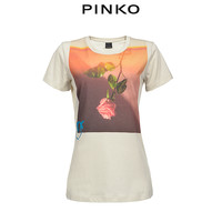 PINKO 女装玫瑰印花短袖T恤上衣1G14X2Y5B7