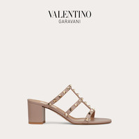 GIOVANNI VALENTINO 卓凡尼·华伦天奴 VALENTINO GARAVANI/华伦天奴 ROCKSTUD小牛皮拖鞋式铆钉高跟凉鞋