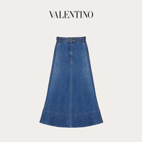 Valentino/华伦天奴女士 蓝色弹性牛仔半裙