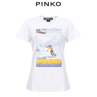 PINKO秋冬雪山印花棉质T恤上衣1Q1007Y5BD