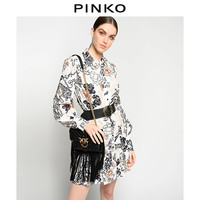 PINKO 女装日式老虎印花荷叶边衬衫连衣裙1B14EQ8046