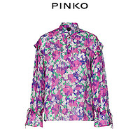 PINKO 女装碎花荷叶边长袖衬衫上衣1B14K28062