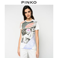 PINKO 女装蕾丝嵌饰印花短袖T恤1G14WNY5BD