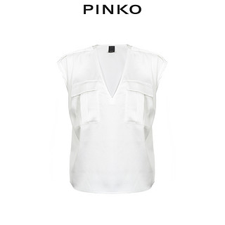 PINKO女装V领无袖短款衬衫上衣1N12J37459