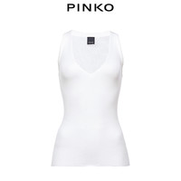 PINKO2020秋冬女装罗纹针织修身背心上衣1G156FY6F9