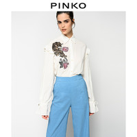 PINKO 女装老虎花朵刺绣长袖衬衫1B14GWY67N