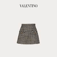 Valentino/华伦天奴女士新品 黑色 亲肤金银线花呢迷你裙