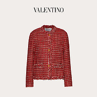 Valentino/华伦天奴女士红色 刺绣亲肤花呢夹克