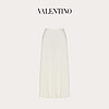 Valentino/华伦天奴女士新品白色褶边工艺卡迪半裙