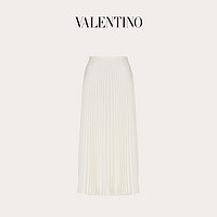 Valentino/华伦天奴女士新品白色褶边工艺卡迪半裙