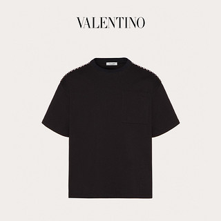 Valentino/华伦天奴男士新品 黑色 ROCKSTUD UNTITLED 铆钉 T 恤